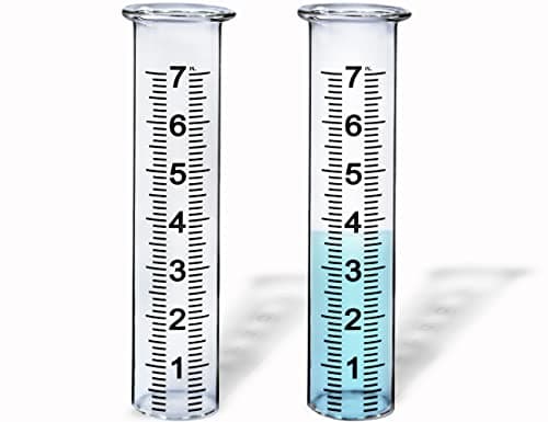BIUWING 7" Capacity Glass rain Gauge Replacement Tube for Outdoors Yard Garden with Lip, Best Rated, Easy to Read (2 pcs)