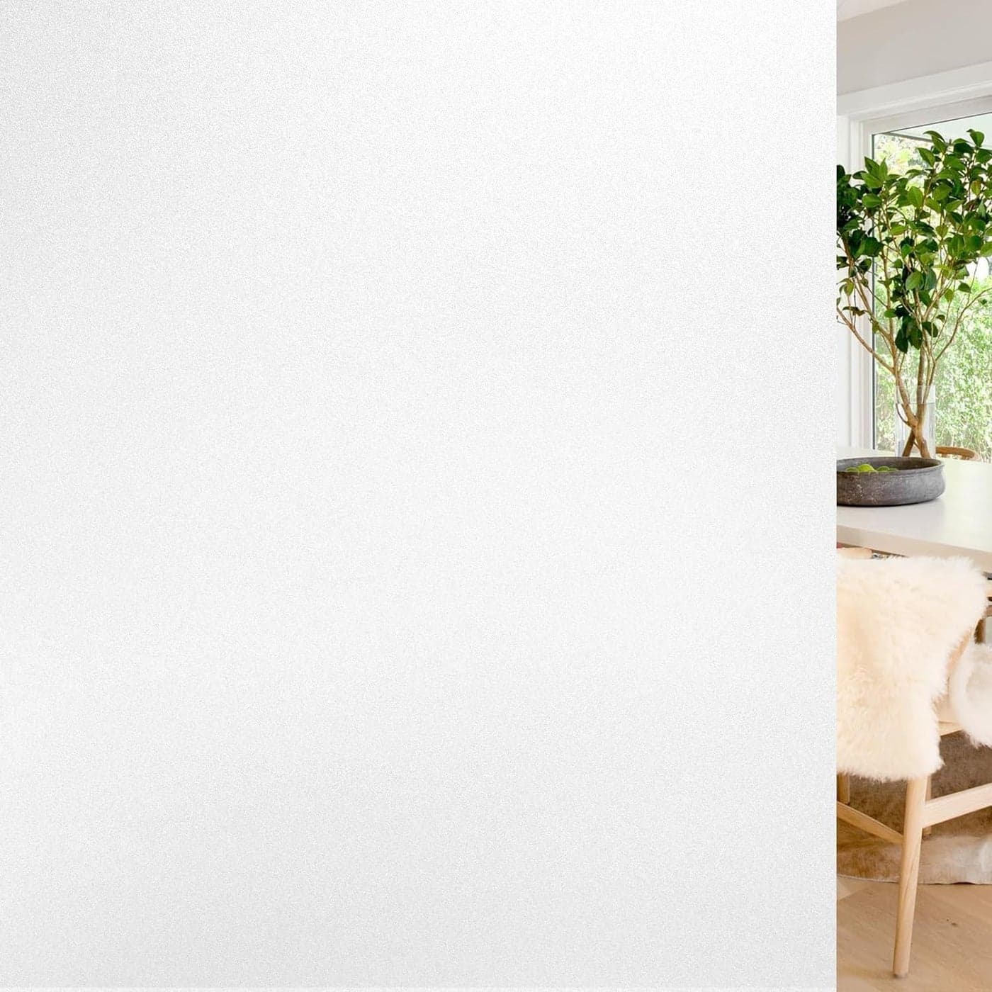 rabbitgoo Window Privacy Film NonAdhesive Frosted Glass Window Film for Bathroom Static Cling Heat Blocking Stickers for Home Indoor Opaque Frosting Coverings House Tint Matte White 354 x 3937