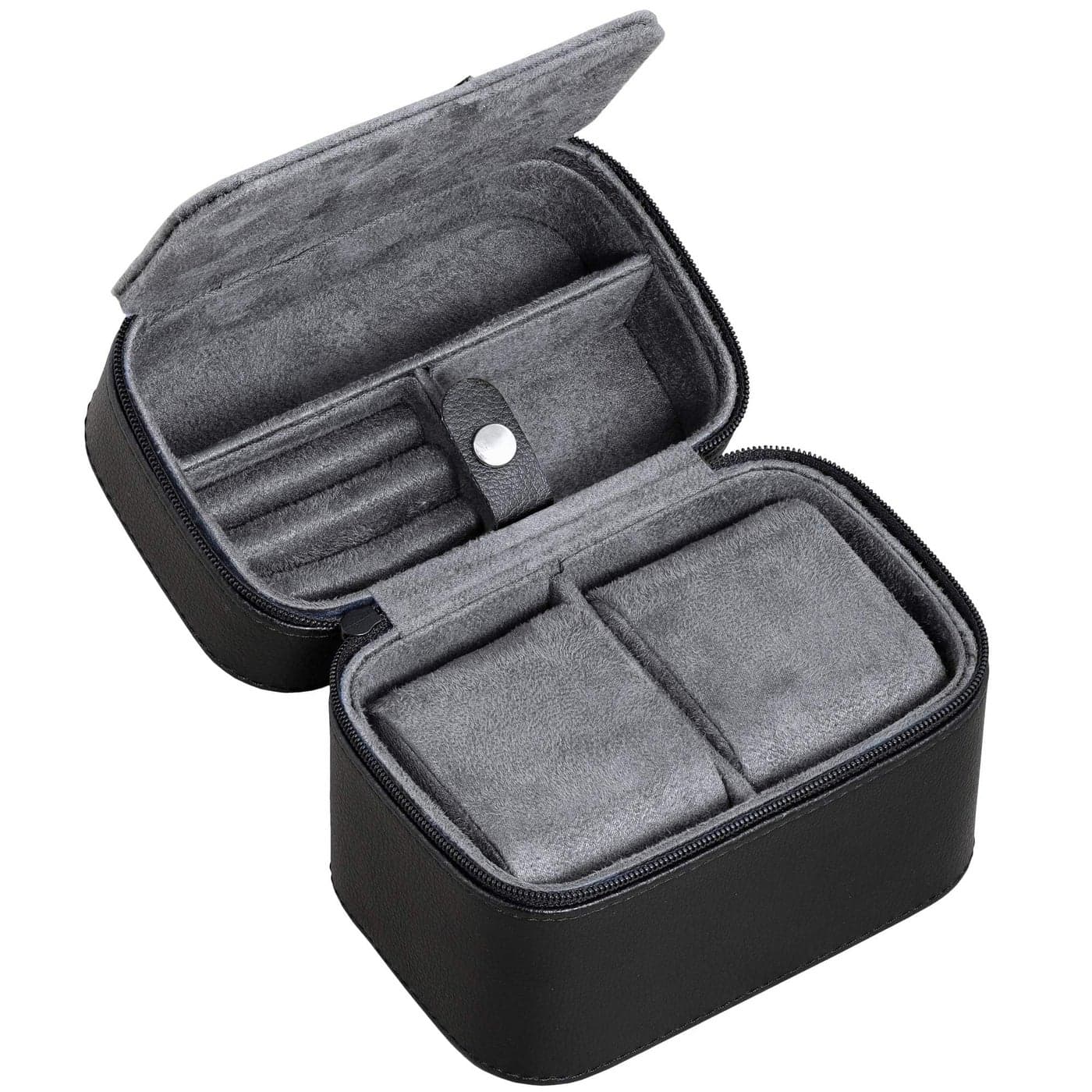 ROTHWELL 2 Watch Travel Case Storage Organizer for 2 Watches Tough Portable Protection wZipper Fits All Wristwatches Smart Watches Up to 50mm BlackGrey
