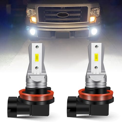 LEDYOTRY H11/H8 LED Fog Light Bulbs or DRL, True 1:1 Mini Size, 10000 Lumens Super Bright 6000K Cool White, H16 Fog Light Bulb Replacement for Cars, Trucks, SUVs, Non-polarity, Pack of 2
