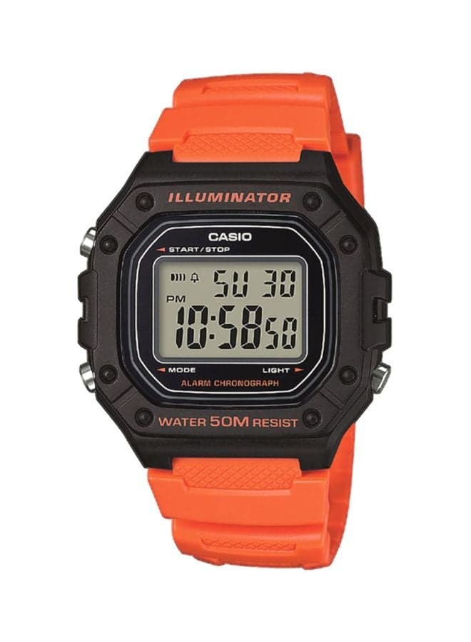 Men Youth Digital Watch W-218H-4B2VEF - 44 mm - Orange