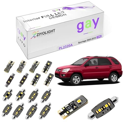 ZIYOLIGHT LED Interior Light kit for Kia Sportage 20052010 Dome Light Bulbs Replacement Package 6000K Xenon White LED Lights Accessories License Plate Lights Upgrade 11 Bulbs