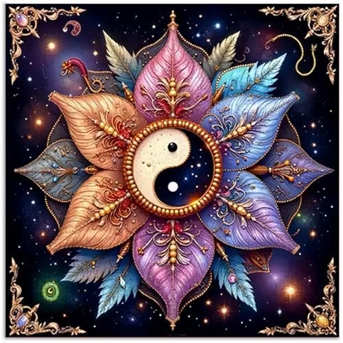 CRZMODE YinYan Paint by Numbers Kit for AdultsYinYan Paint by Numbers for Adults Acrylic Painting Crafts for Home Decor Gift 16x16inch