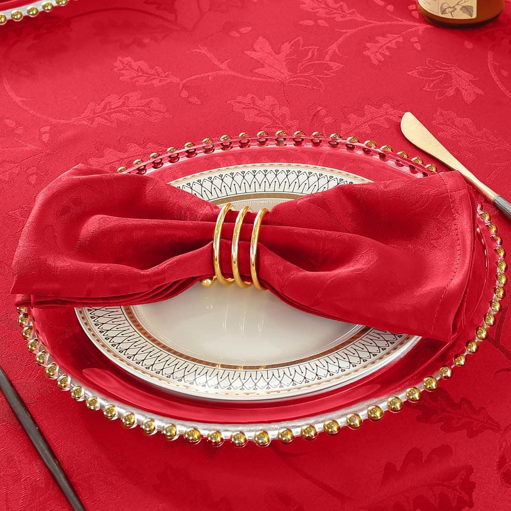 MATIRUG Christmas Cloth Napkins 4 Pack 20x20 Inch Polyester Washable and Reusable Table Dinner Napkins for Hotel Lunch Restaurant Weddings Event and PartiesRed