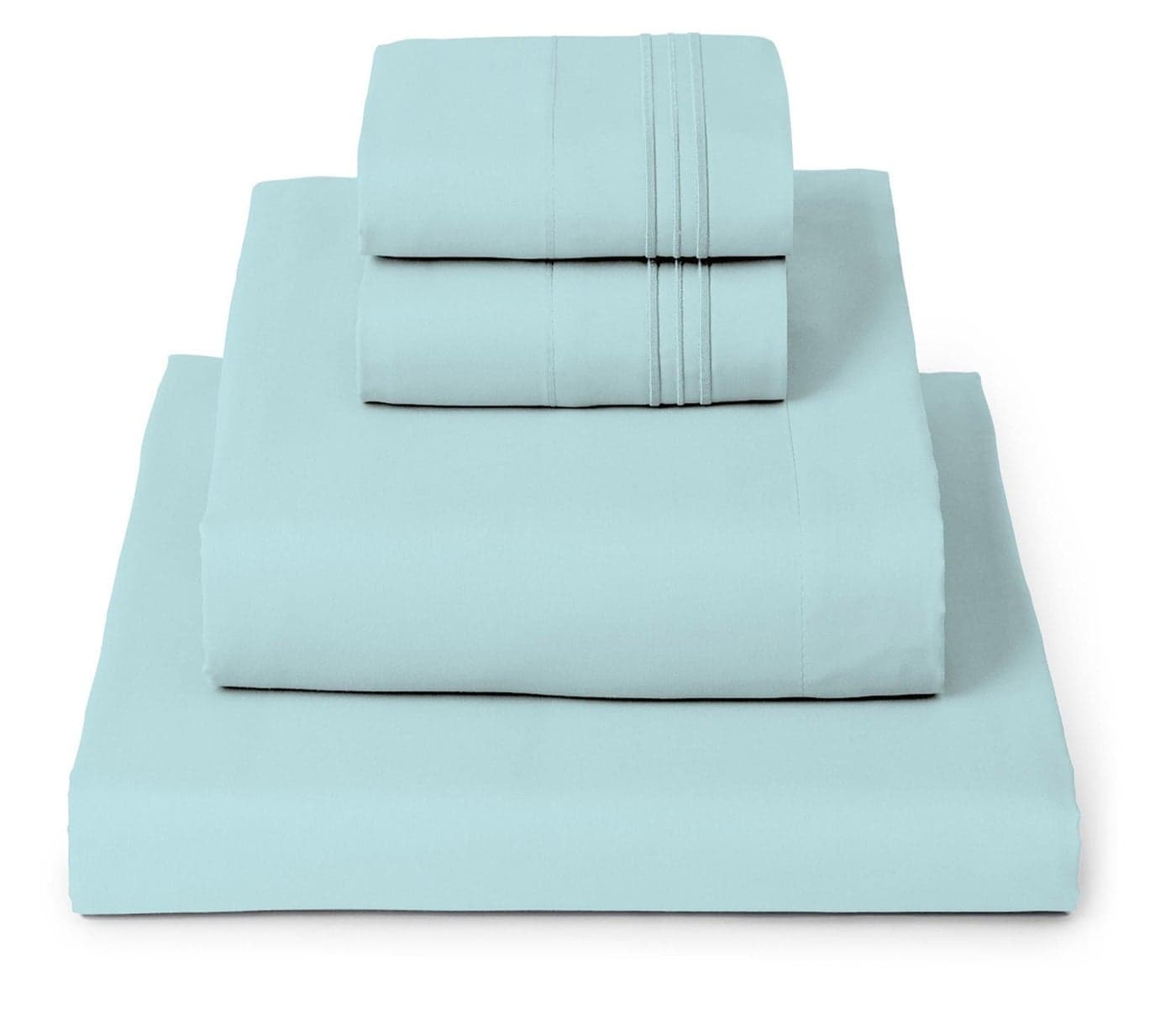 Mellanni King Sheets Set 4 PC Iconic Collection Bedding Hotel Luxury Extra Soft Cooling Bed Sheets Wrinkle Fade Stain Resistant King Aqua