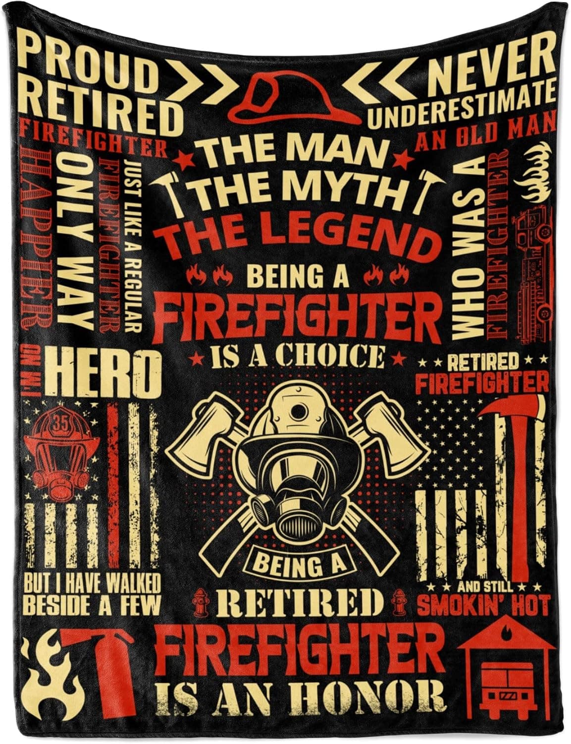 Retired Firefighter Gifts for Men Retirement Throw Blanket for Fireman 65 x 50 Being A Retired Firefighter is an Honor