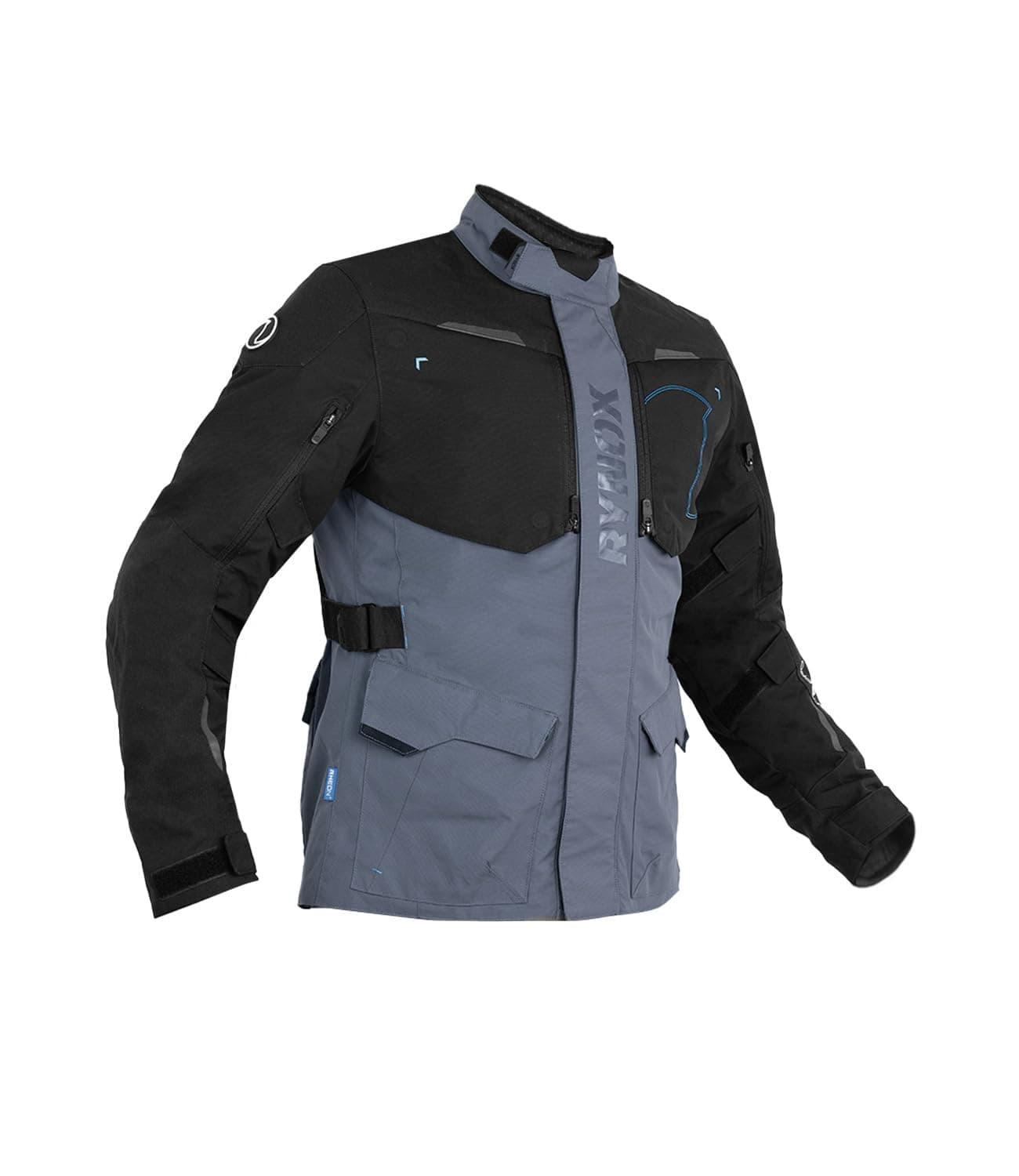 Rynox Advento Pro Jacket - Motorcycle Touring Jacket | Impact Protection | Abrasion Resistance - Black Blue, 2XL