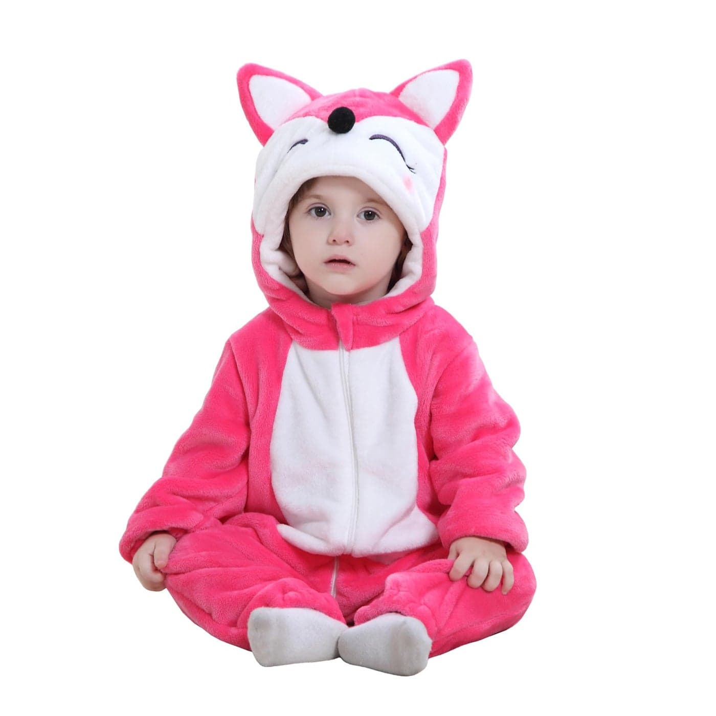 TONWHAR UnisexBaby Animal Onesie Costume Cartoon Animal Outfit Homewear Kids OnePiece Rompers612 Months Rose Fox