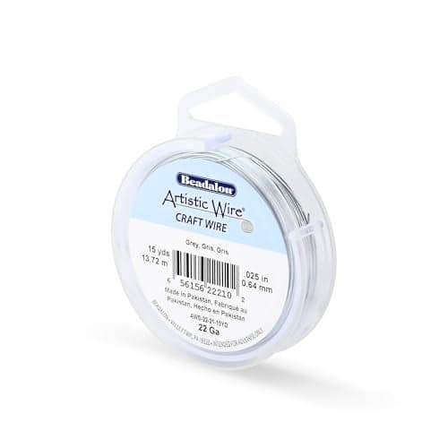 Artistic Wire, 22 Gauge Tarnish Resistant Colored Copper Craft Wire, Grey, 15 yd