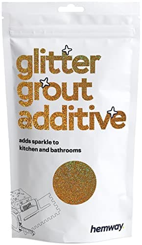 Hemway Glitter Grout Additive add Sparkle to Mosaic Tiles, Bathrooms, Wet Rooms, Kitchens, Tiled Based Rooms and Cement Based Grouts 100g / 3.5oz - Gold Holographic