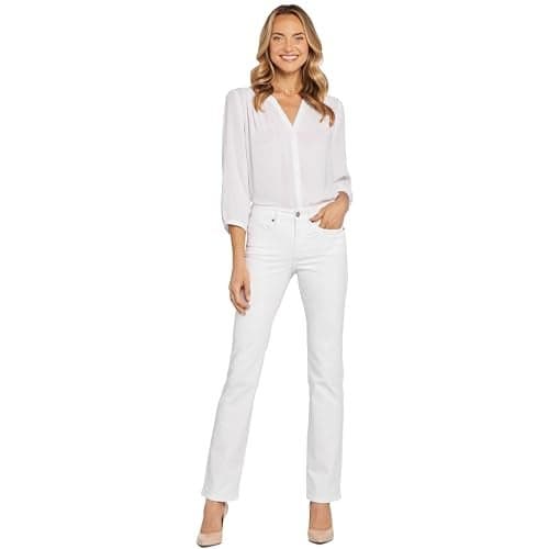 NYDJ Women's Misses Marilyn Straight Denim Jeans, Straight Leg, Optic White, 10