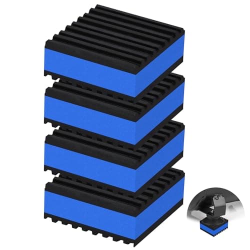 phepetroll 4 Pack Anti Vibration Pads for Washing Machine 2"x2"x7/8", Sound Isolation Vibrating Pad Ribbed Rubber Damping Mat EVA Center for Air Compressors, Conditioner, Treadmill, HVAC Washer Dryer
