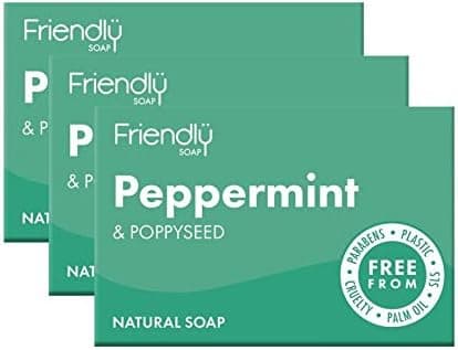 Friendly Soap Peppermint Poppy Seed Soap 3 Pack 3 x 95g Bars