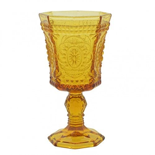 10 Strawberry Street Vatican 8 Oz Red Wine Glass, Set of 6, Amber Glass