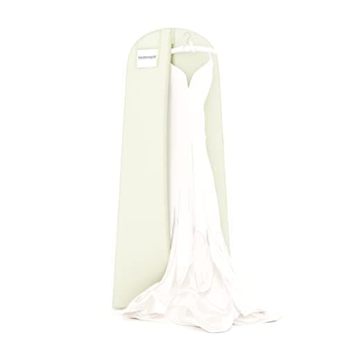 HANGERWORLD 72inch Breathable Wedding Gown Long Dress Hanging Garment Bag Cover for Closet Storage (Ivory)