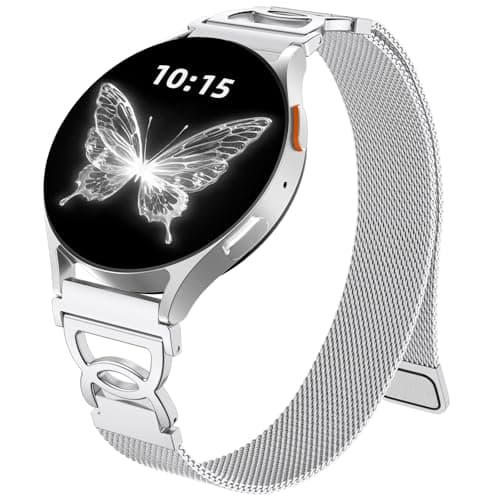 Adorve Slim Metal Strap Compatible with Galaxy Watch 7 Band, Galaxy Watch 6 Band, 5/4/FE/Pro/Classic, 20mm Replacement Strap for Samsung Watch Bands for Women with Unique Design
