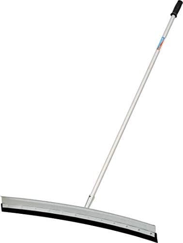 Unger Professional AquaDozer Max Kit 36 Smooth Surface Curved Floor Squeegee and 48 Dual End Pole Rubber Blade Scrubber and Broom for Concrete Asphalt and Tough Cleaning Jobs