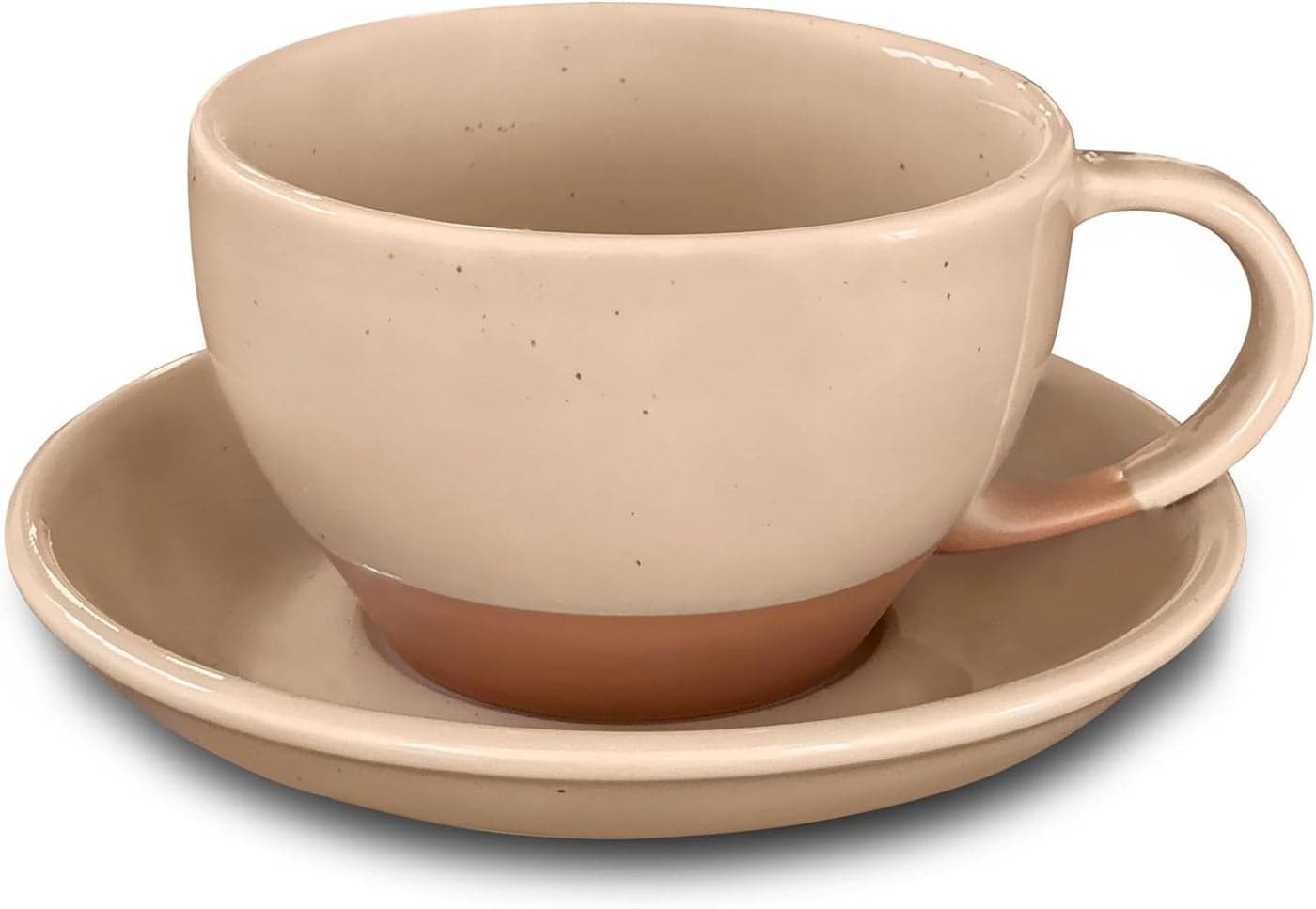 Mora Ceramic Latte Art Mug With Saucer 105 oz Round Bottom For Perfect Pours Cafe Cups for Cappuccino Espresso Coffee Tea etc Porcelain Set for Baristas Great Gift Chai Latte