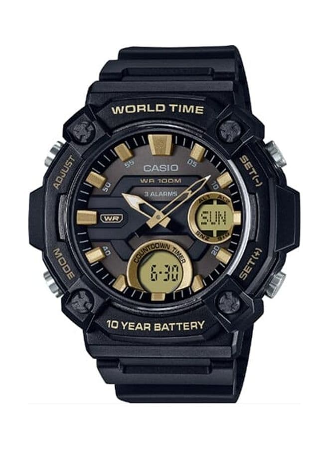 Men Digital Analog Black Dial Resin Band Watch AEQ-120W-9AVDF