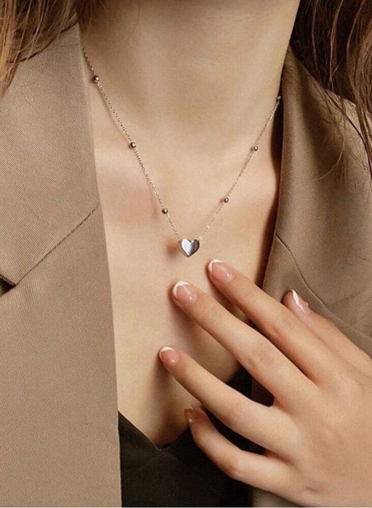 Elegant Stainless Steel Silver Plated Necklace For Women