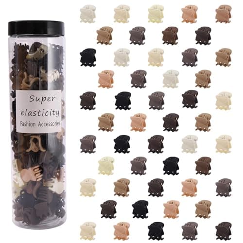 Kasmena 100Pcs Small Hair Clips, Cute Tiny Claw Clips for Thin Hair with Strong Grip, Neutral Color Hair Accessories for Girls Women, Birthday Christmas Gifts