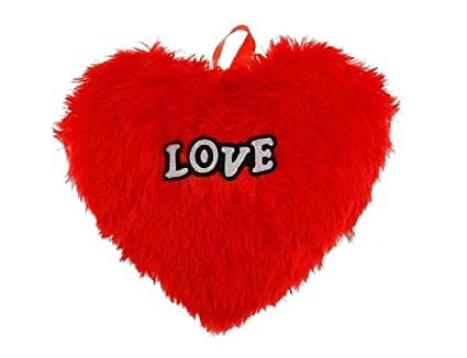 Well Art Gallery Heart Shape Pillow with Love for Gift to Wife Husband Girlfriend Boyfriend Pack of 1