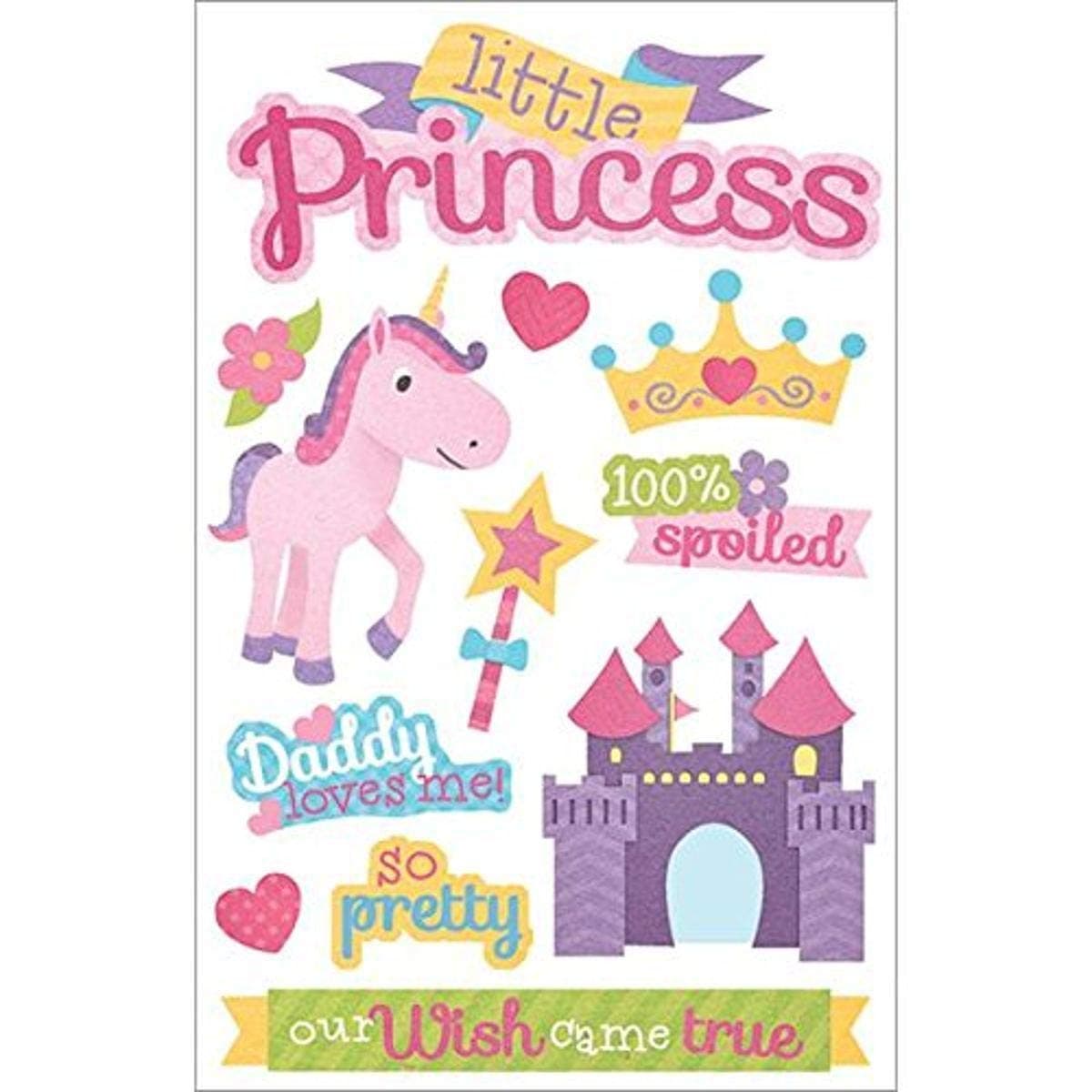 Paper House Productions STDM210E 3D Stickers Little Princess