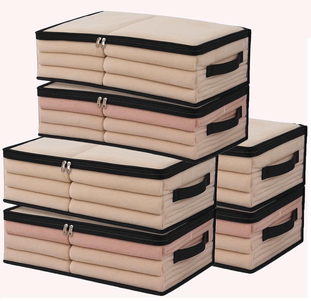 Transparent Plastic Clothes Storage Bag Pack of 6|Foldable Saree Organiser for Wardrobe|Saree covers for storage|Clothes Organiser for Wardrobe|Saree Covers with Zip for Storage|Garments Saree Bags