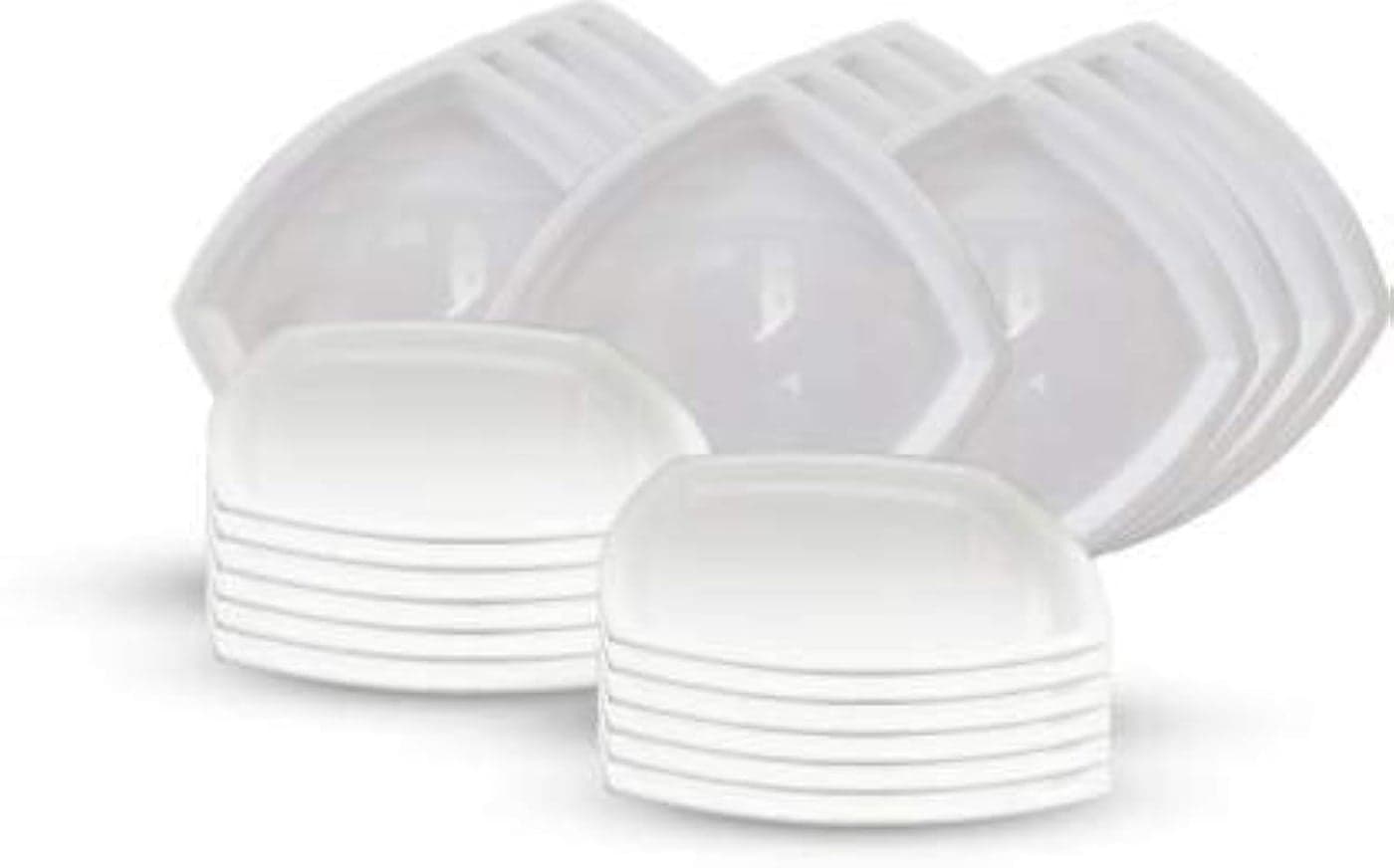 URMILA PLASTIC® Square Plastic Plates 7" Quarter Plate (Set of 24)