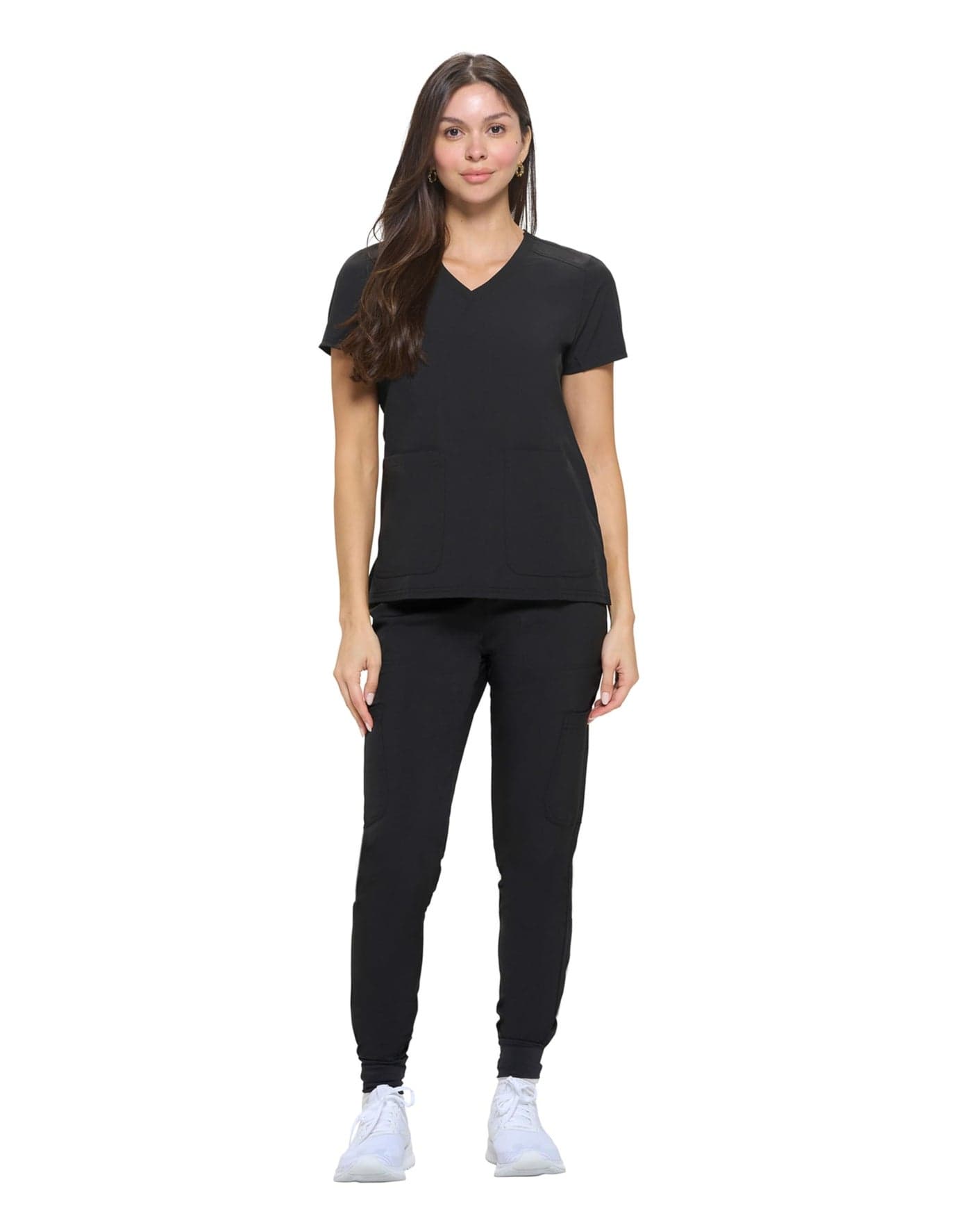 Natural Uniforms Womens Essential Cool Stretch Jogger Scrub Set Black Medium