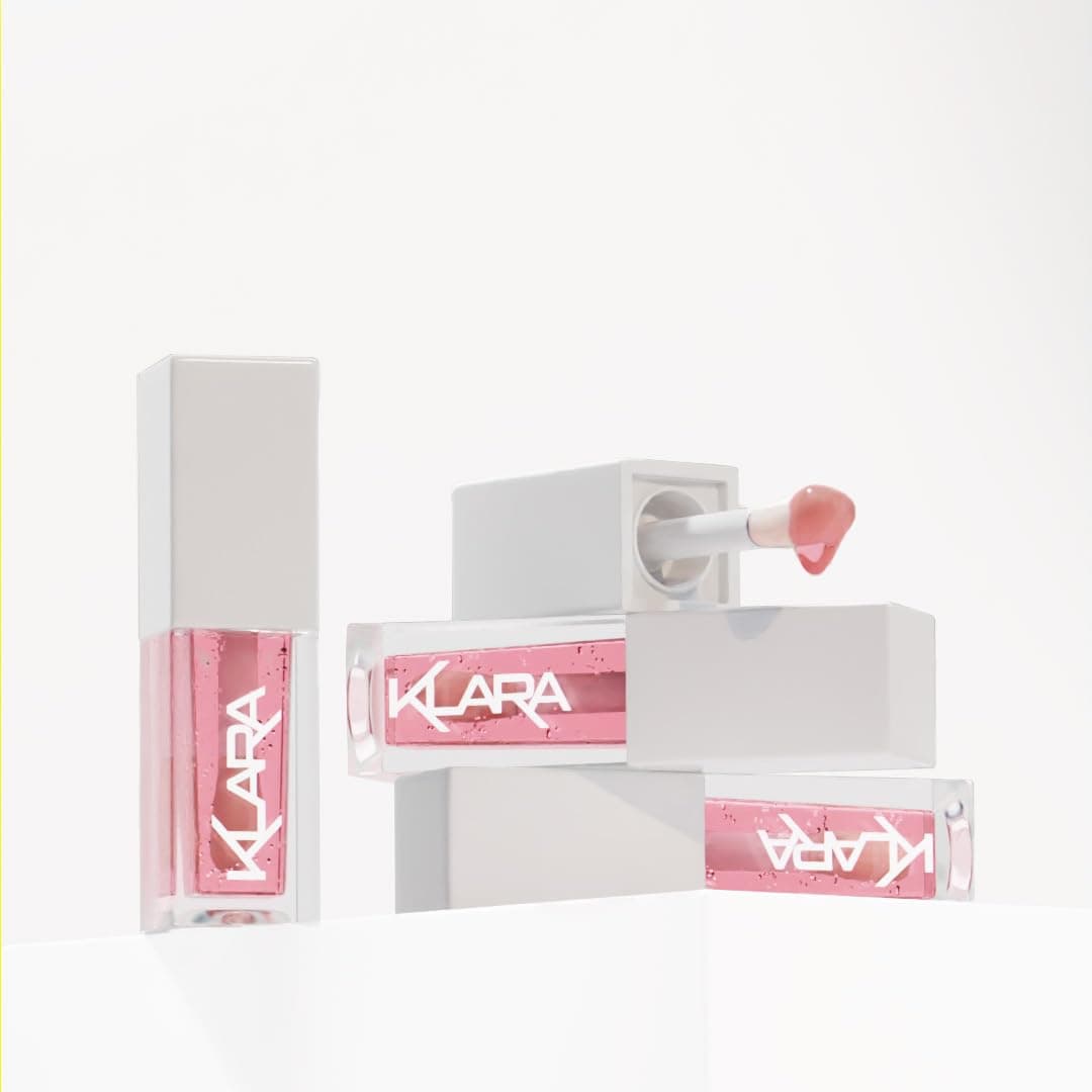 Klara Cosmetics Lip Glow Oil Hydrating Lip Oil for Nourished Glossy Lips Lip Makeup with Hyaluronic Acid and Vitamin E Strawberry 02 oz