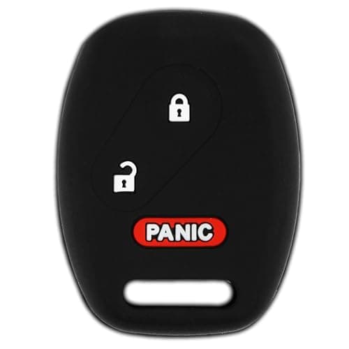 KeylessOption Key Fob Cover Replacement for 2005 2006 2007 2008 2009 2010 2011 2012 2013 2014 2015 2016 2017 Honda Accord Pilot Odyssey Civic Ridgeline CRV CRZ Fit Insight Remote Silicone, 3-Button