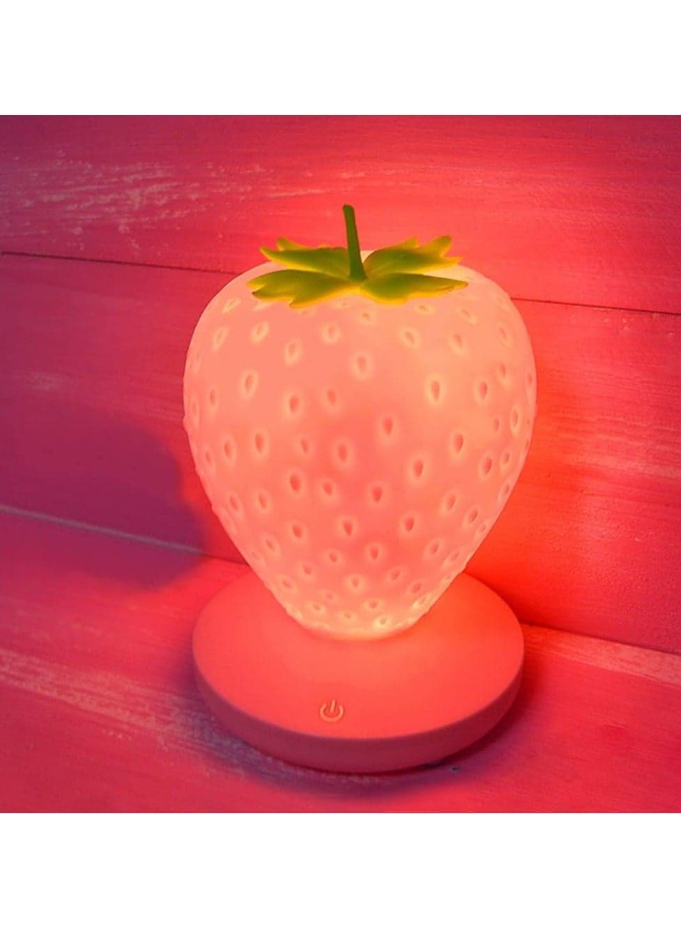 Strawberry Night Light, Cute Silicone Strawberry Lamp, LED Adorable Night Light, Bedside Lamp with Color Changing, Three Modes: Birthday, Touch