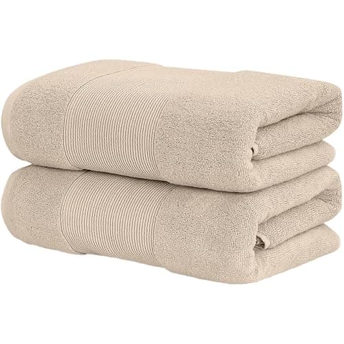 Modern Threads - Air Cloud 2-Pack 100% Zero-Twist Cotton Bath Sheet Set - Super Absorbent & Quick Dry - 500 GSM - Soft & Plush, Sand