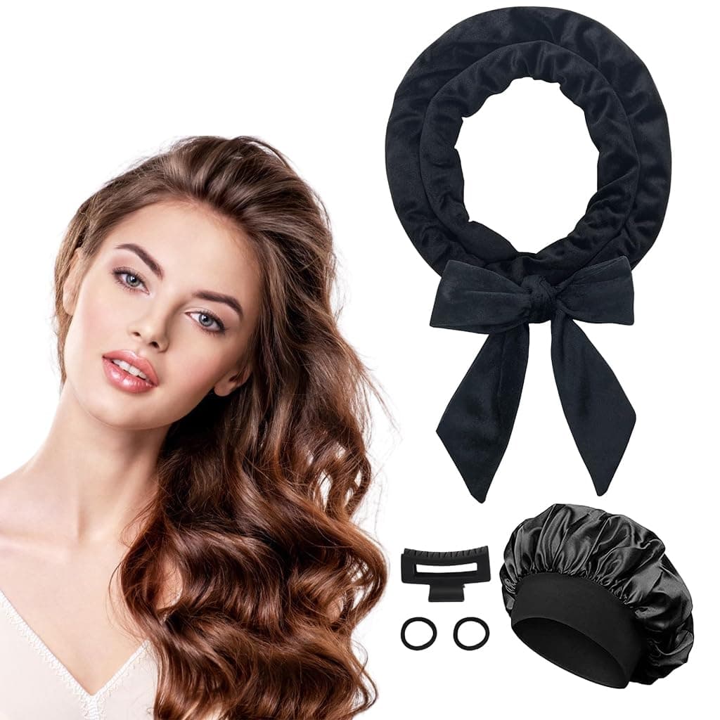 MAYCREATE No Heat Curling Rod Headband No Heat Hair Curlers Overnight Velour Hair Curls Roller Wrap for Women with Long Hair