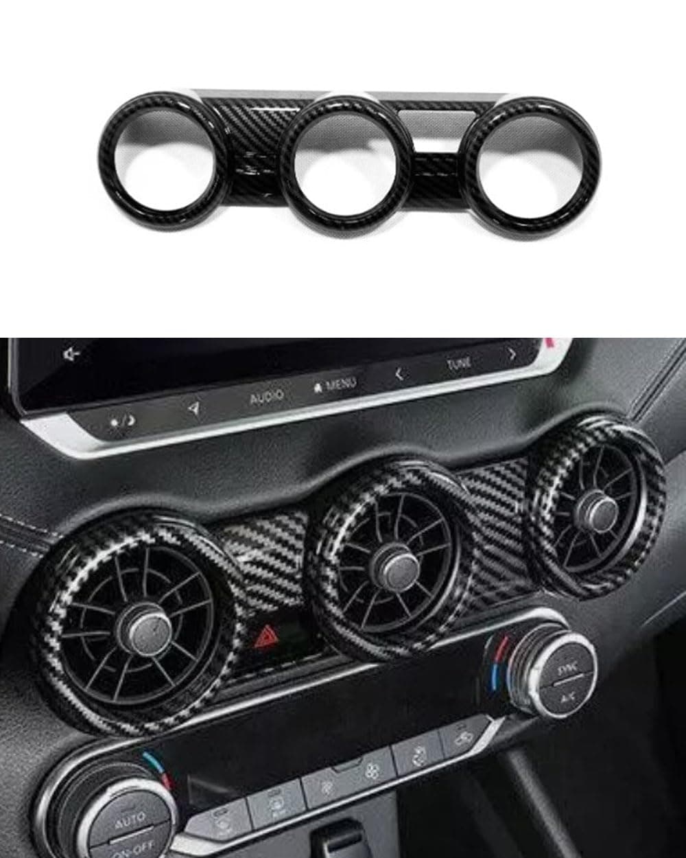 ANUNFRRE Car Accessories Fit for Nissan Sylphy Sentra 20202023 ABS Carbon Fiber Interior Console Middle Air Vent AC Outlet Cover Trim 1PC Set