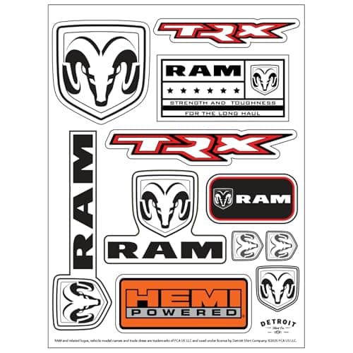RAM Trucks TRX 11Decal Sticker Sheet 6x 8 Durable Vinyl Stickers Weatherproof UVResistant Easy PeelOff OffRoad Graphics