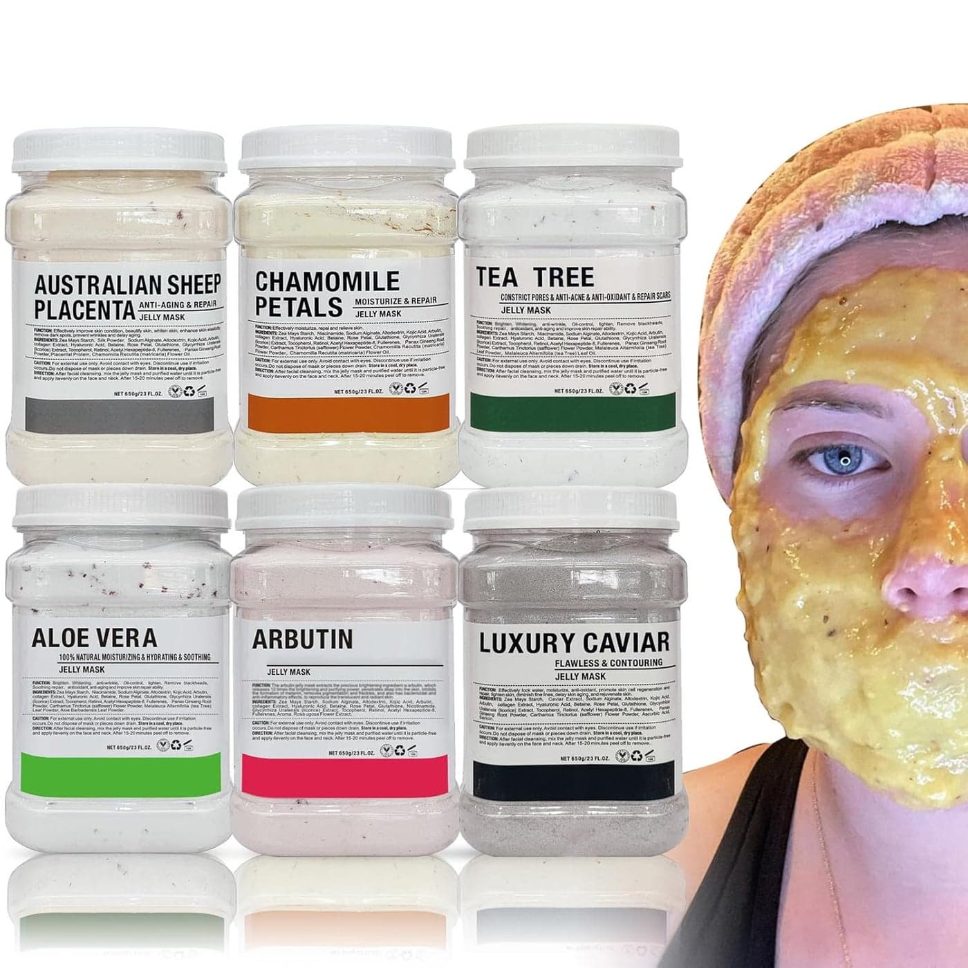 Jelly Mask for Facials Professional Jelly Mask Powder for Face Modeling Mask Powder Estheticians Supplies Beauty Salon Spa Face Mask Skin Care 23Fl Oz 6 Pack