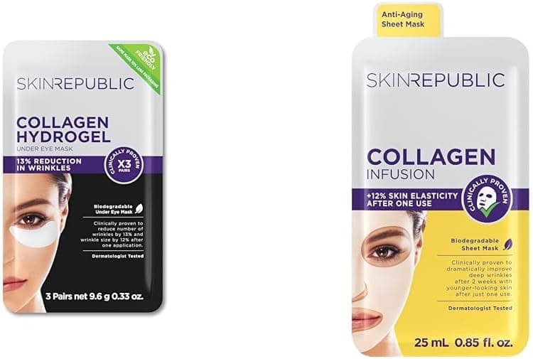 Skin Republic AntiAgeing Mask Set Pack of 2 Collagen Face Eye mask