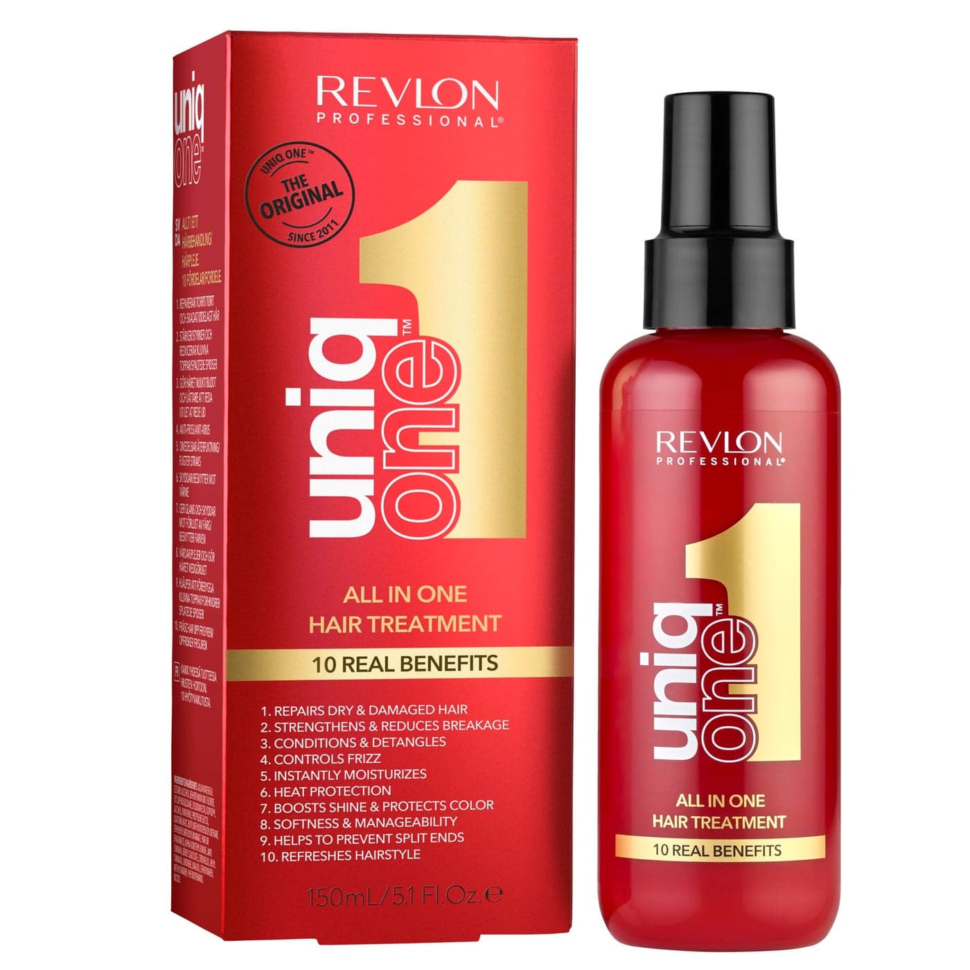 REVLON PROFESSIONAL UniqOne Moisturizing LeaveIn Treatment Repair For Damaged Hair Classic Fragrance 51 Fl Oz150 ml Pack of 1