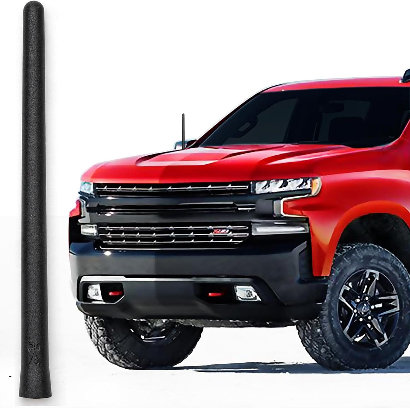 AntennaMastsRus 6 3/4" Short Custom Rubber Antenna for 2006-2018 Chevrolet Silverado 1500