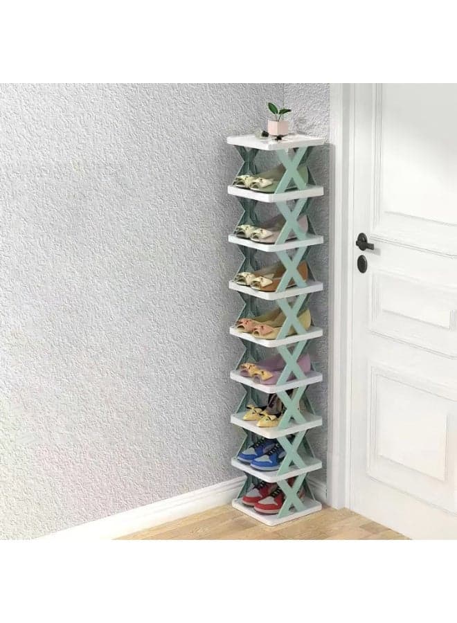 Multi tier narrow shoe rack for small spaces, durable and stylish construction, ideal for entryway closet or bedroom, helps keep footwear organized while enhancing overall room appearance and functionality