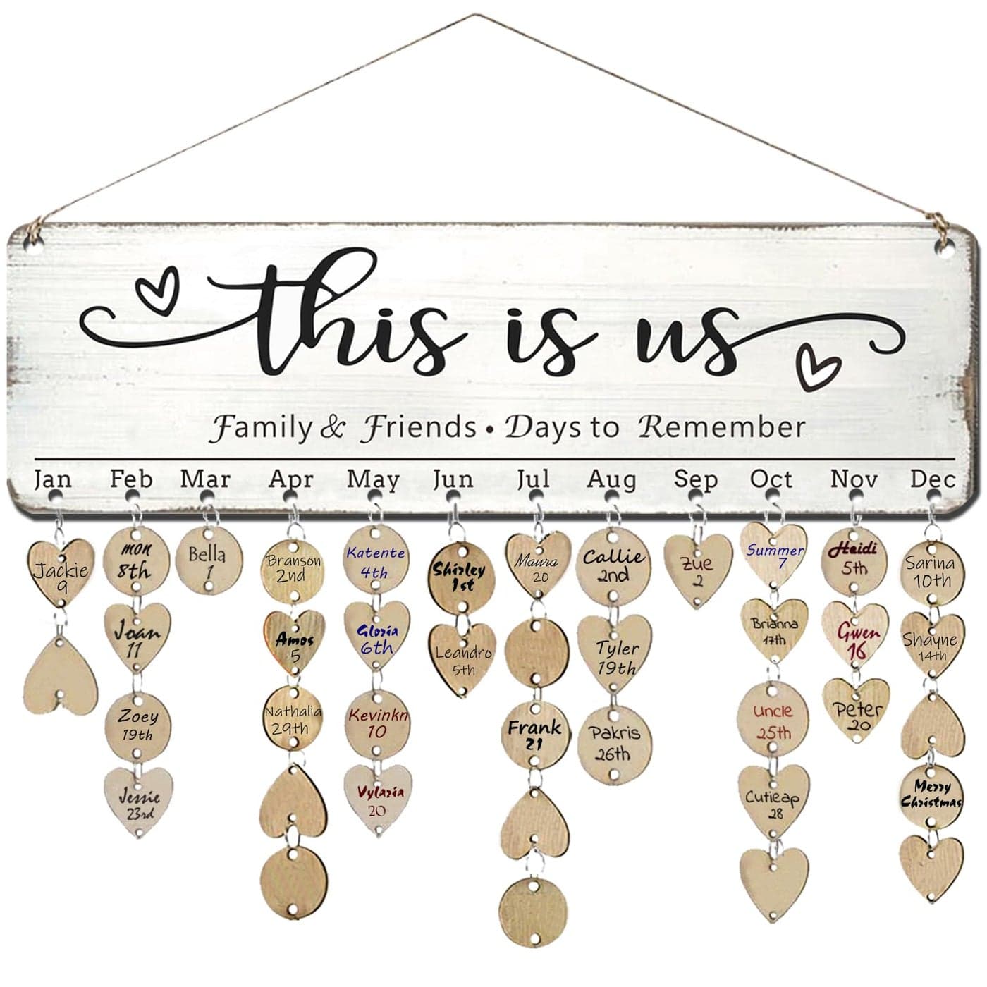 Grandma Mother Best Christmas Gifts from Son in Law Family Birthday Tracker Calendar Board Wall Hanging to Reminder Important Day Gifts for Mom Birthday Unique Ideas for Christmas Gift Birthday