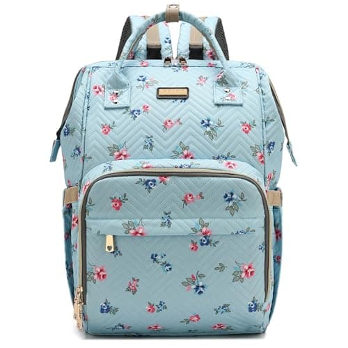 GAIVP Diaper Bag Backpack for Women Baby Bags for GirlsDiaper Bag with Changing Pad and Insulated PocketsBlue Flowers