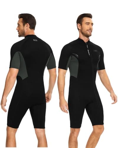 Seaskin Shorty Wetsuits for Mens 2mm Front Zip Diving Suits