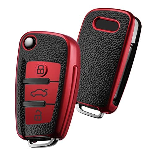 ELOHEI for Audi Key Fob Cover Case,Premium Soft TPU Stripes 360 Degree Full Protection Key Shell Key Case Cover Compatible with Audi A1 A3 Q3 Q7 R8 A6L TT