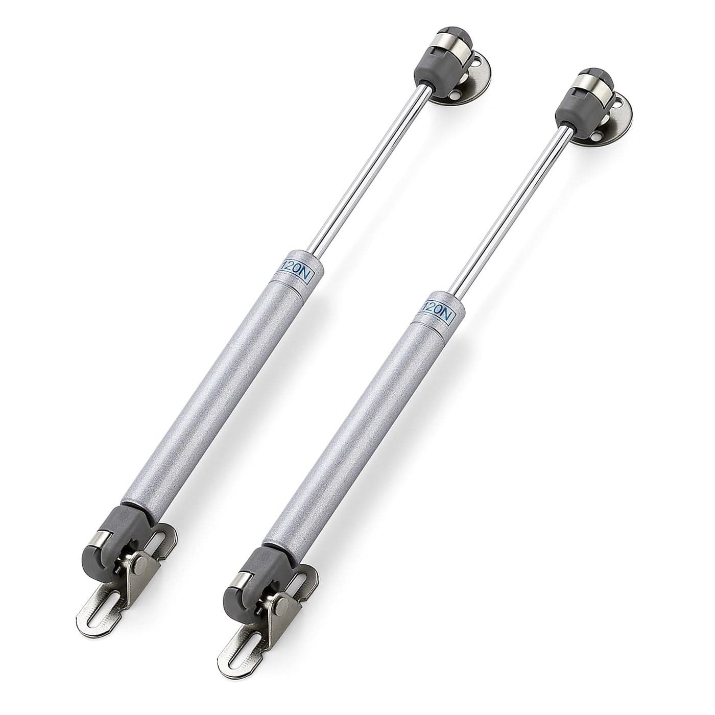 Ravinte Hardware 2 PCS Gas Struts for Cabinet 10 Inch Gas Strut Lift Supports Hinges for Lid Stay Kitchen Cabinet Silver Gas Shocks Lift Support 120N26 LB Soft Open Doors Lift Gas Struts