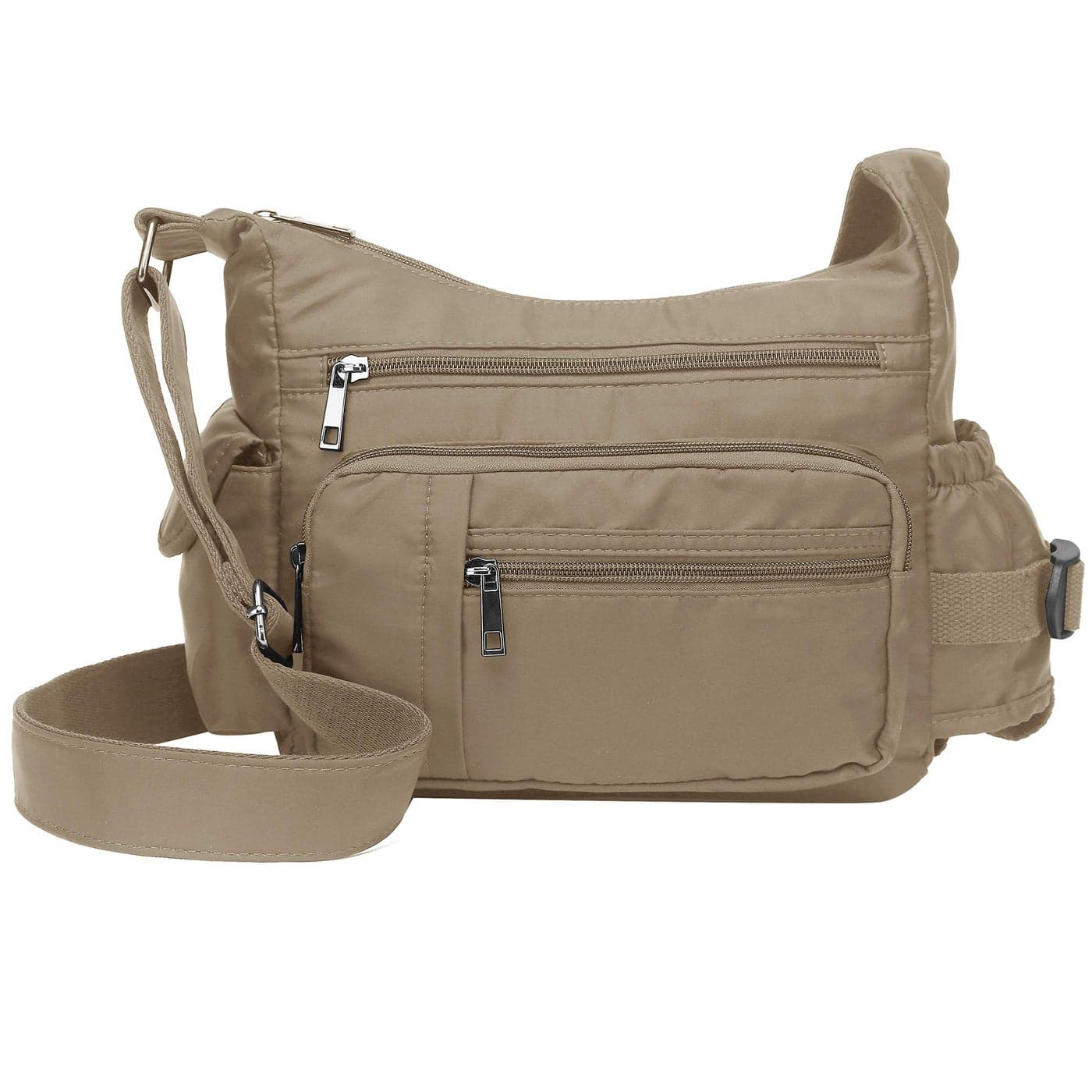 VOLGANIK ROCK RFID Anti Thief Crossbody Bag for Women Waterproof Shoulder Bag Messenger Bag Casual Nylon Purse Handbag (Khaki)