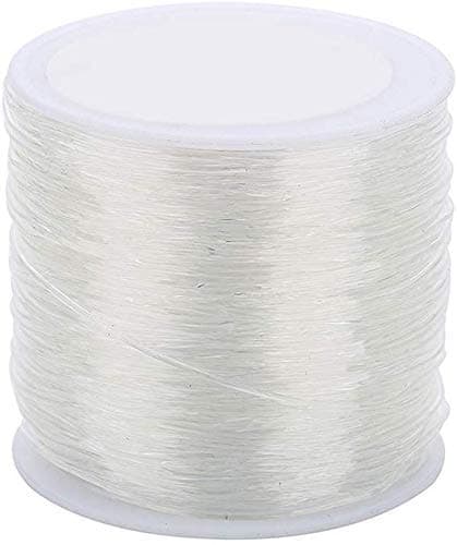 DIY Crafts Pack of 2 Rolls, Clear Beading Thread, Elastic Clear Beading Thread Stretch Polyester String Cord for (Pack of 2 Rolls, Clear Beading Thread)