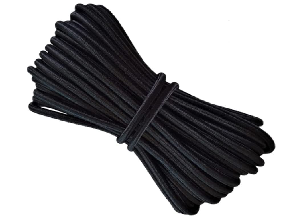 LIUSM 18Inch 3mm 10 Yards Black Heavy Stretch Round String Elastic Cord for DIY Crafting Sewing
